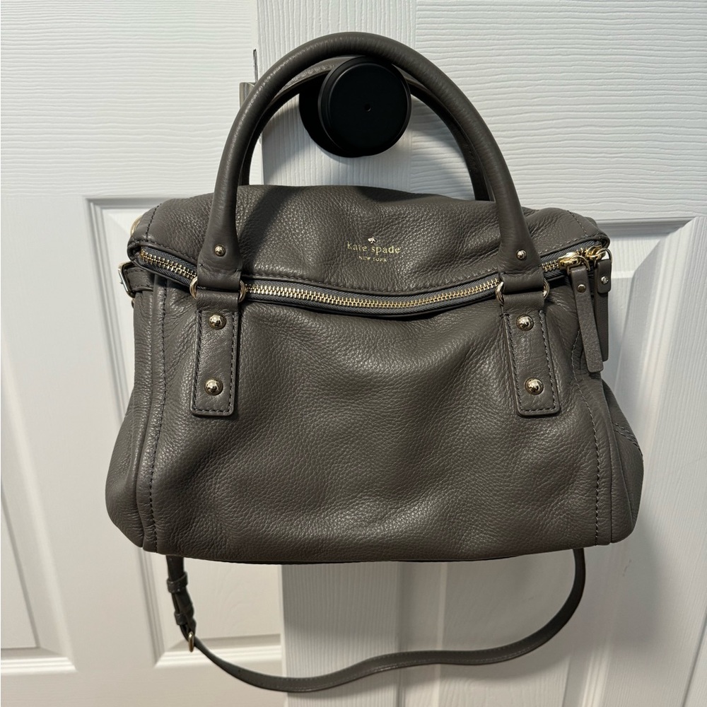 Kate Spade Satchel Crossbody - Gray Pebbled Leather